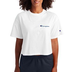 Champion Cropped Tee, Script Logo